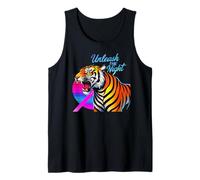 Unleash The Night Retro Tiger Graphic Vintage 80s Style Tank Top