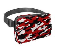 Unleash Your Adventurous Spirit, Discover The Versatility of our Crossbody Bag, a Travel Waist Pack for Men and Women, Perfect for Running, Walking, Hiking, and Cycling, Red Camouflage Pattern