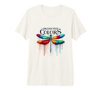 Unleash Your Colors Vibrant Paint Drip Dragonfly Art Premium T-Shirt