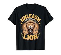 Unleash Your Inner Lion Faith Big Cat Value Graphic T-Shirt, Men, Black, M