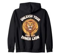 Unleash your inner lion Pun Lion Lions Animal King Zip Hoodie
