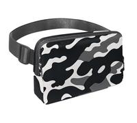 Unleash Your Outdoor Spirit, Discover The Versatility of our Crossbody Bag, a Travel Waist Pack for Men and Women, Ideal for Running, Walking, Hiking, and Cycling, Black and White Camouflage Pattern