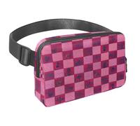 Unleash Your Wanderlust, Discover The Ultimate Travel Waist Pack for Men and Women, featuring a Crossbody Bag for Running, Walking, Hiking, and Cycling, Pink Checkerboard Pattern