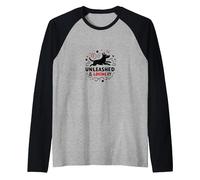 Unleashed & Loving It: Playful Dog Lover Raglan Baseball Tee, Men, Black/Athletic Heather, S