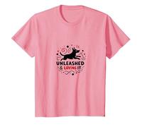 Unleashed & Loving It: Playful Dog Lover T-Shirt, Kids, Pink, 10 Years