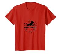 Unleashed & Loving It: Playful Dog Lover T-Shirt, Kids, Red, 2 Years