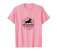 Unleashed & Loving It: Playful Dog Lover T-Shirt, Men, Pink, XL