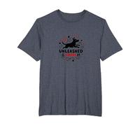 Unleashed & Loving It: Playful Dog Lover T-Shirt, Men's Big and Tall, Heather Blue, 5X Tall