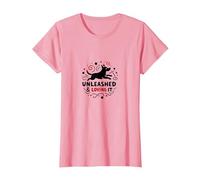 Unleashed & Loving It: Playful Dog Lover T-Shirt, Women, Pink, XXL