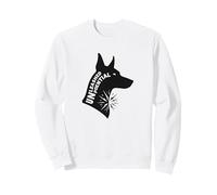 Unleashed Potential: Doberman Silhouette Dog Lover Sweatshirt, Adult Unisex, White, Medium