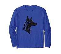 Unleashed Potential: Doberman Silhouette for Dog Lovers Long Sleeve T-Shirt, Adult Unisex, Royal Blue, XL