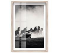 Unleashed Power Shadowbox Print Photography Wall Art by Notoriart, Blonde Frame, 16 x 24