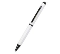 Unlinene Hexagon Ballpoint Pen White Aluminium Hexagonal Ballpoint Pen Interchangeable D1 Refill Blue Ink with Stylus