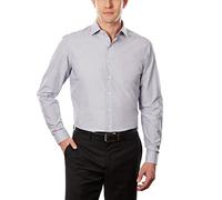 UNLISTED Kenneth Cole by Men's Dress Shirt Slim Fit Checks and Stripes (Patterned) - Blue - 16"-16.5" Neck 34"-35" Sleeve