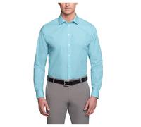 UNLISTED Men's Dress Shirt Regular Fit Solid, Aqua, 16"-16.5" Neck 36"-37" Sleeve
