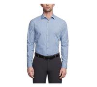 UNLISTED Men's Dress Shirt Slim Fit Checks and Stripes (Patterned), Medium Blue, 17"-17.5" Neck 32"-33" Sleeve