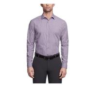 UNLISTED Kenneth Cole Men's Dress Shirt Slim Fit Checks and Stripes (Patterned), Purple, 17"-17.5" Neck 34"-35" Sleeve