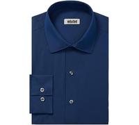 Kenneth Cole Men's Dress Shirt Slim Fit Solid, Medium Blue, 16"-16.5" Neck 32"-33" Sleeve