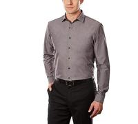 UNLISTED Men's Dress Shirt Solid, Graphite, 17"-17.5" Neck 36"-37" Sleeve