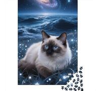 Unlock The Mystery of Birman Cat - 1000 Piece Puzzle in Premium Wood for Adults - A Must-Have for Puzzle Enthusiasts