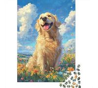 Unlock The Mystery of Golden Retriever - 1000 Piece Puzzle in Premium Wood for Adults - A Must-Have for Puzzle Enthusiasts
