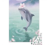 Unlock The Secrets of Dolphin - 1000 Piece Wooden Jigsaw Puzzle Adventure for Adults - Educational, Fun, And Challenging