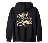 Unlock Your Potential Personal Development Growth Mindset Zip Hoodie