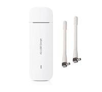 Unlocked E3372 4G USB Dongle (White). Super-Fast 150Mbps Speed. Works with any Network Sim Card Worldwide. Includes 2 x External Antennas