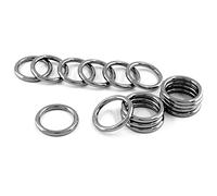 Unlorspy 20 Pcs Seamless Welded O-Rings Smoothing Metal O Ring 304 Stainless Steel Welded Round Rings for Camping Belt, DIY Crafts, Keychain, Purse (Gun Black,4mm×25mm ID x 32mm OD)