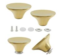 Unlorspy 4 Sets Solid Dutch Oven Knob,45 x 23 x15mm (Top Dia*H*Base Dia) Stainless Steel Universal Dutch Oven Pot Knob Cast Iron Replacement Handle (Gold)