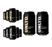 UNLTD. Alcohol Free Beer Mixed Case (12 x 330ml Cans) - 6 IPA & 6 Lager with Full-Bodied & Crisp Flavour - Low Calorie, Vegan & Gluten-Free Non Alcoholic Beers Brewed Sustainably in the UK