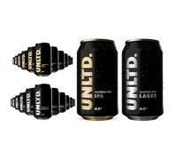 UNLTD. Alcohol Free Beer Mixed Case (24 x 330ml Cans) - 12 IPA & 12 Lager with Full-Bodied & Crisp Flavour - Low Calorie, Vegan & Gluten-Free Non Alcoholic Beers Brewed Sustainably in the UK