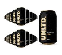 UNLTD. Alcohol Free IPA (24 x 330ml Cans) - Low Calorie, Alcohol Free Beer with Full-Bodied Flavour & Rich Aromas - Vegan & Gluten-Free Non Alcoholic Beers Brewed Sustainably in the UK