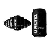UNLTD. Alcohol Free Lager (12 x 330ml Cans) - Low Calorie, Alcohol Free Beer with Crisp, Refreshing Flavour - Vegan & Gluten-Free Non Alcoholic Beers Brewed Sustainably in the UK