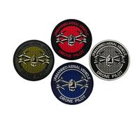 Unmanned Aerial Vehicle Drone Pilot Patches, Military Style, 3.15 Inch, Hook and Loop Backing, 4 Colors, 4-Pack