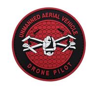 Unmanned Aerial Vehicle Drone Pilot Tactical Patches, Noctilucent Glow-in-Dark, PVC Round Emblem Badges with Hook Fastener, 8cm, Multi-Colour Pack