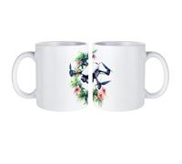 Unmanned Aerial Vehicle with Flower Personalised Mug Ceramic Coffee Cup with Handle 11oz Customised Gifts for Birthday
