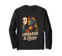 Unmask and Shine Neurodiversity ADHD Girl Autism Awareness Long Sleeve T-Shirt