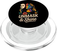 Unmask and Shine Neurodiversity ADHD Girl Autism Awareness PopSockets PopGrip for MagSafe