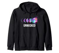 Unmasked Late Diagnosed Adult Rainbow Splash Art Zip Hoodie