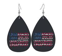 Unmasked Unmuzzled Unvaccinated Unafraid Leather Earrings For Women Dangle Earring Drop Pendant With Hook Gifts For Adult Girl