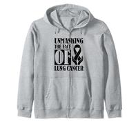 Unmasking the Face of Lung Cancer Zip Hoodie