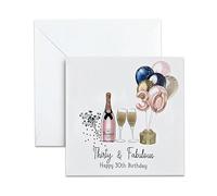 UNMOT 30th Birthday Card for Women, Happy 30th Card for Her & Female | Rose Gold Prosecco, 14.5cm Square Card, Blank Inside, 30th birthday card for Daughter, Niece, Girlfriend & Step Daughter