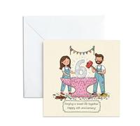 UNMOT 6th Anniversary Card for Husband or Wife, 14.5x14.5 cm