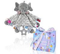 UNMOT Baby Comfort Blanket set, Elephant Infant Nursery Comforter, Newborn Baby Gifts for Boys and Girls, 0-6 Months Baby Safety Blanket with Gift Bag (Gift Bag &Gray Elephant)