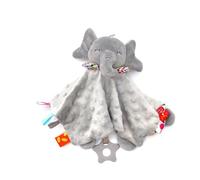 UNMOT Baby Comforter Elephant Security Blanket with Teether, Grey