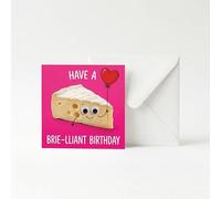 UNMOT Brie Cheese Birthday Card, 14.5 x 14.5 cm with Envelope