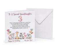 UNMOT Granddaughter 3rd birthday cards,14.5 x 14.5cm with Envelope