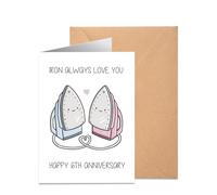 UNMOT Iron Pun 6th Anniversary Card, 12 x 18 cm with Envelope