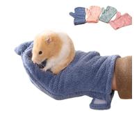UNMULFC 1 pc Hamster Glove Anti Bite Guinea Pig Handling Glove Bite Proof Rabbit Holding Glove Biting Protection Bath Wipe for Hedgehog Sugar Glider Gerbils Mice Rats Small Animals Parakeet (Blue)